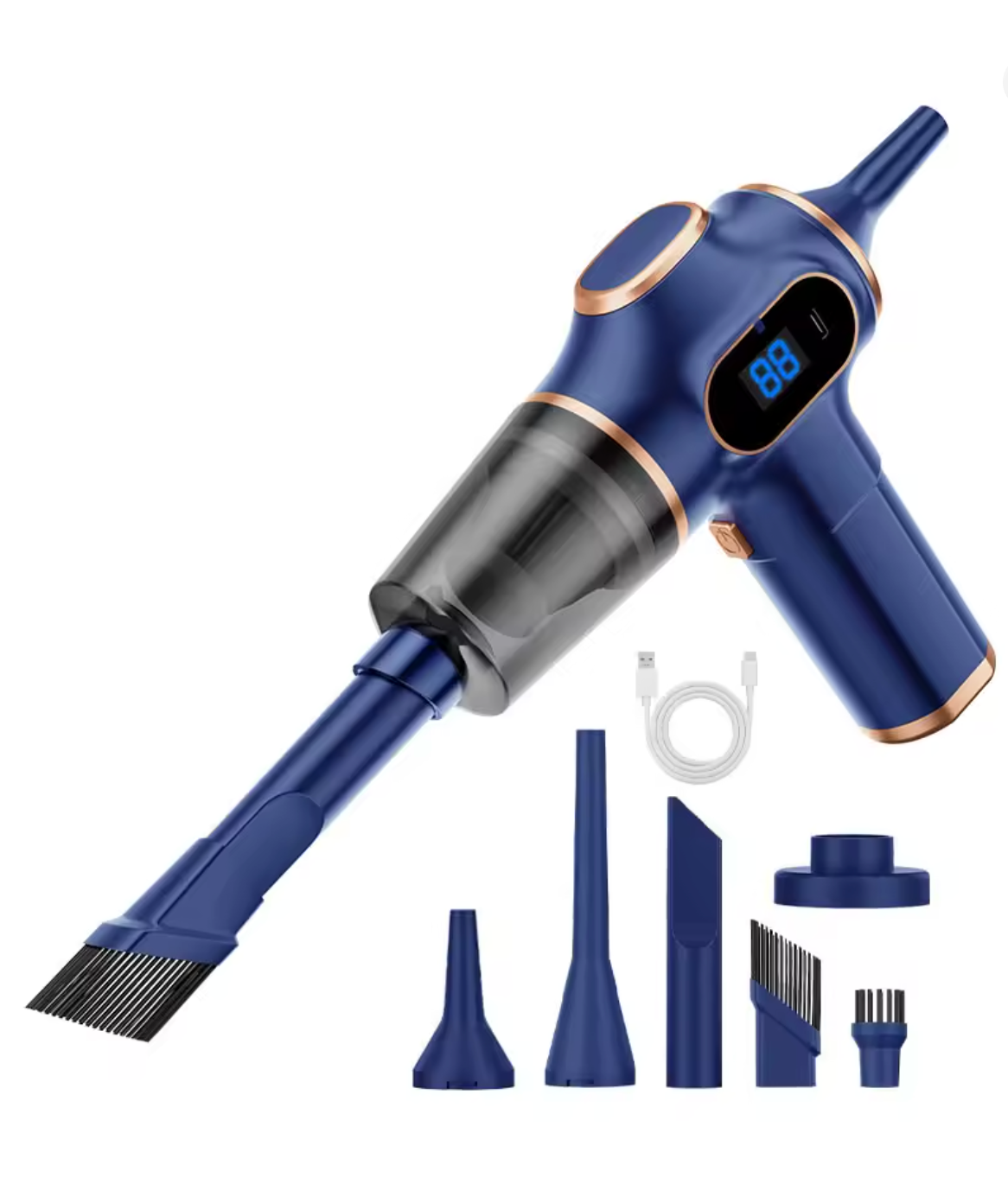 Blue Eazy Mini Vacuum with attachments